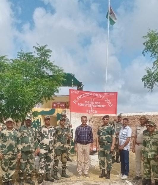 BSF, Border Security Force, desert, green, western border, Indo-Pak , DIG Pushpendra Singh Rathore, Rajasthan Border, Bikaner Border, Khajuwala Border,