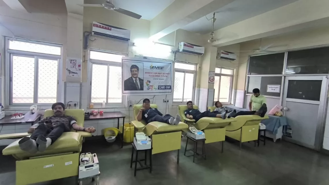 Blood Donation Camp, Soldiers, donated, blood, MSF, Udaipur, Modern Veer Rays Security Force India Pvt Ltd, Modern Veer Rays Security, Modern Veer Rays Security Mumbai,