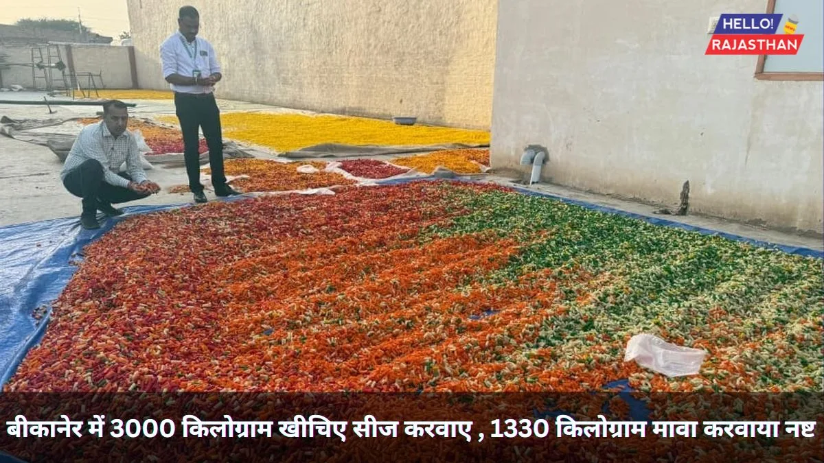 बीकानेर में 3000 किलो खीचिए सीज, 1330 किलो मावा नष्ट - दीपावली से पहले खाद्य विभाग की बड़ी कार्रवाई 1 3000 kg of Kheechiye was seized in Bikaner, 1330 kg of Mawa was destroyed. Mawa, Kheechiye,Paneer,