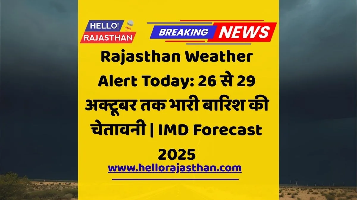 Rajasthan Weather Update, Rajasthan Rain Alert, IMD Rajasthan Forecast, Udaipur Rain, Kota Rainfall, Heavy Rain Rajasthan, Thunderstorm Alert Rajasthan, Rajasthan Mausam Samachar