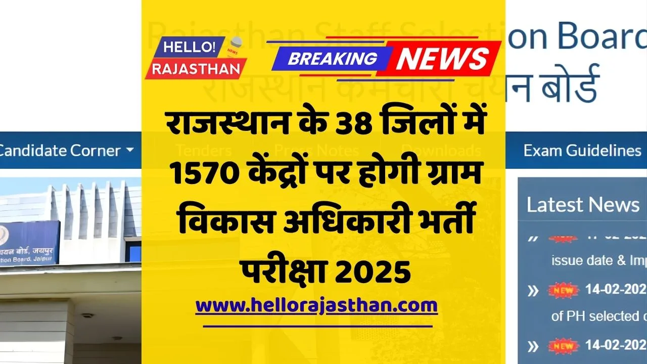 Rajasthan, VDO Exam 2025, Gram Vikas Adhikari, RSMSSB, Jaipur, Govt Jobs, Recruitment, Education, Exam Centres, Control Room